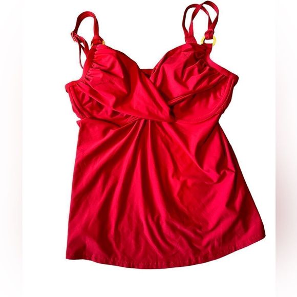 Tara Grinna Red Tankini  Size 32-36C Split Open Back - Picture 7 of 8